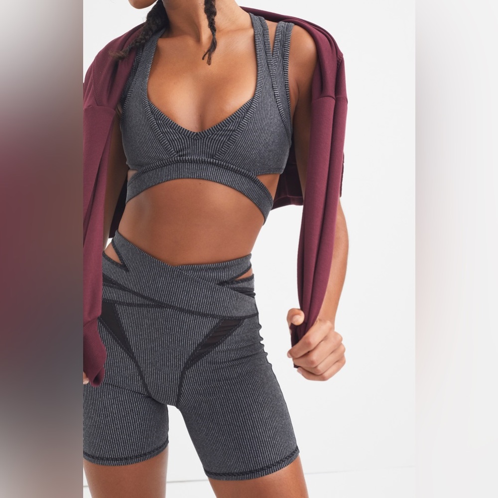 For Love and Lemons biker short and bra set NWT small